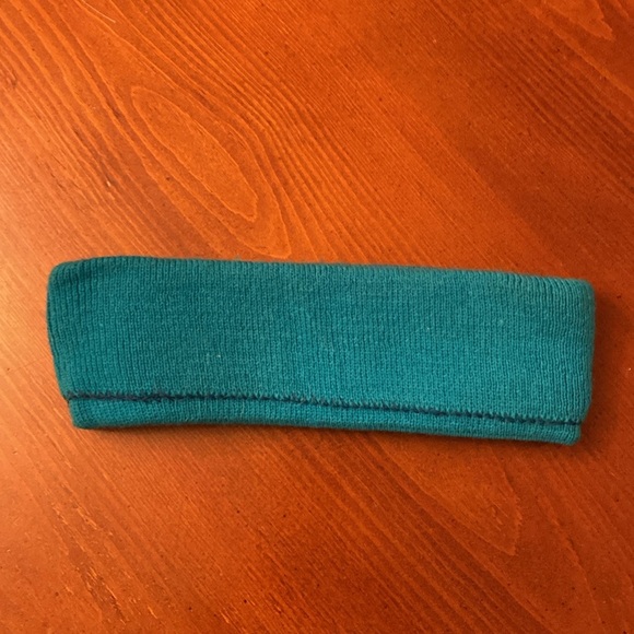 Vintage 80s Headband Handmade Knit Ski Teal Fushsia Unisex - Picture 2 of 4